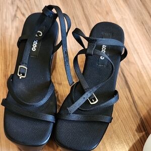 💙 Women's Black Strappy Platform Sandals